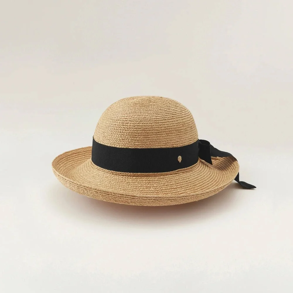 Helen Kaminski Iconic Newport Raffia Braid Hat Beige
